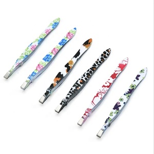 Juego de pinzas premium de colores para cejas, las mejores pinzas con punta inclinada, punta fina y punta plana, pinzas color rosa para depilación. - Product Image 6