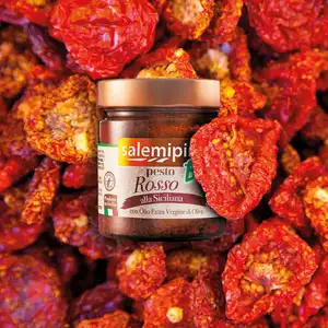 100% Italian Top Quality Ready To Use Apetizer Sicilian Red Pesto with sun dried tomato 190 gr