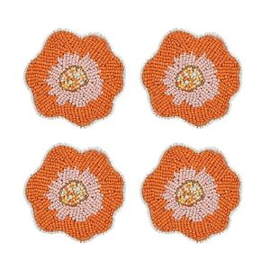 Ensemble de 4 sous-verres en perles artisanales de qualité supérieure, motif de baies de houx brodées, au meilleur prix - Product Image 3