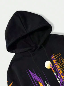 Sweat à capuche personnalisé pour homme en molleton 100% coton, imprimé numériquement sur les manches, avec logo en relief, pour l'hiver - Product Image 4