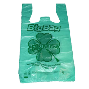 OXO + PLA biodégradable 100% compostable plastique Shopping T-Shirt sac supermarché bon prix transporter des ordures poubelle emballage stockage - Product Image 4