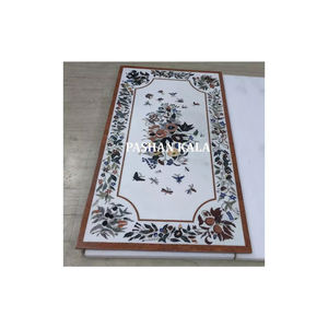 Vente en gros de dessus de table en marbre blanc avec incrustations de nacre - Product Image 1