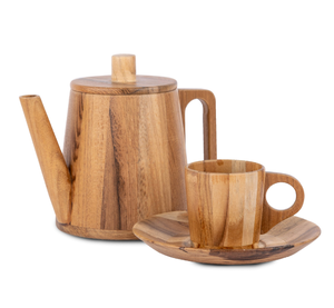 ชุดจานรองถ้วยทำจากไม้สำหรับดื่มนมสำหรับอาหารเช้าชุดถ้วยทำจากไม้ - Product Image 2