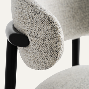 Modern Solid Teak <b>Wood</b> Upholstered Bar <b>Stool</b> with Fabric Seat Contemporary Bar Chair for Cafe Restaurant Commercial Use - Product Image 5