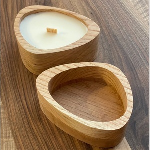 Cuenco de cera de madera con forma de corazón para decoración de boda, cuenco de masa de madera de lujo personalizado, cuenco decorativo elegante para velas de cera de madera - Product Image 3