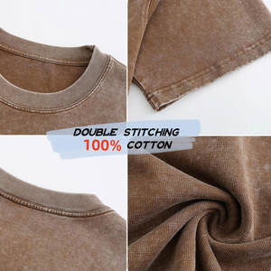 T-shirts pour hommes T-shirts pour hommes T-shirts surdimensionnés en coton épais col en O respirant manches courtes T-shirts de couleur pure - Product Image 3