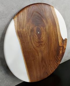 Bandeja para servir de madera y resina elegante hecha a mano, plato para desayuno, té, café, utensilios de cocina, vajilla, comedor y sala de estar, bandeja decorativa - Product Image 1