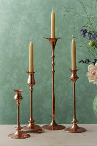 Blanc lavé finition Antique petit ensemble de 3 bougeoirs décoration de table maison utilisé petits modèles - Product Image 3