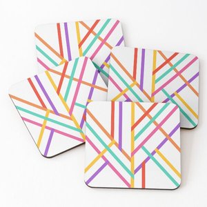 <b>Wood</b> with Enamel Printed <b>Tea</b> Serving Coasters 4 Pieces <b>Set</b> Home and Kitchen Hot Selling Placemats Kitchen Supplies - Product Image 3
