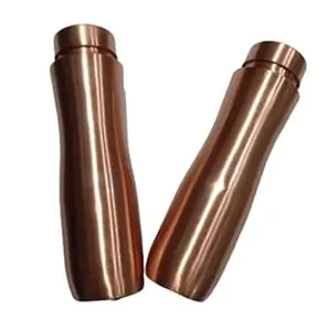 Decorative Table ware bottles In gift Box subzero water Engraved Copper Water Bottle with Glass pure copper bottle