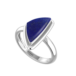 925 Sterling Silver High Finish Bezel Setting <b>Lapis</b> <b>Lazuli</b> Gemstone Mix Shapes Classic Wedding Party Trendy Fashionable Unisex - Product Image 5