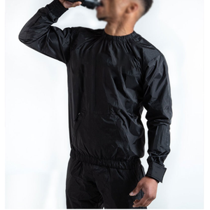 Combinaison de sauna en PVC anti-déchirure et résistante pour hommes pantalon d'entraînement de couleur contrastée Fitness Gym exercice usage domestique costume - Product Image 3