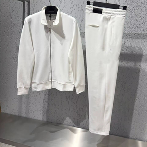 Vêtements de sport décontractés pour hommes, veste pull légère, pantalons de jogging, ensemble d'entraînement actif respirant et extensible dans les quatre sens - Product Image 1