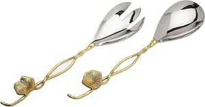 Ensemble de saladiers modernes en acier inoxydable pour cuisine, avec poignée design, couverts de service élégants - Product Image 5