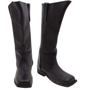 Ceci est une paire de bottes de cavalerie en cuir noir pour hommes, de style guerre civile. - Product Image 5
