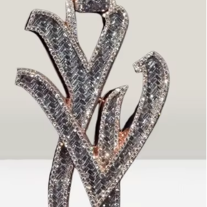 Colgante de Plata de Ley con Incrustaciones de Moissanita, Colgante Personalizado con Incrustaciones de Moissanita, Joyería de Colgante Hip Hop Hecha a Mano con Moissanita - Product Image 1