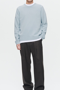 Pull en maille à col rond doux, respirant et chaud pour homme, de qualité supérieure, coupe moderne, poignets élastiques, pull pour homme - Product Image 2