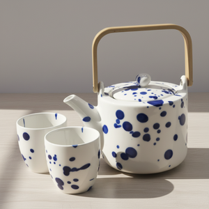Ensemble théière et tasses en porcelaine durable de qualité supérieure 3460999SETA-0.75, design nordique, avec passoire, théière 750 ml et tasse à thé 150 ml - Product Image 3