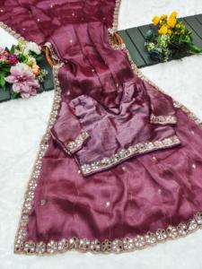 Boutique indienne la plus vendue élégante et élégante fantaisie saree tissu visqueux séquence exclusive travail Sari Blouse fantaisie vêtements ethniques - Product Image 4