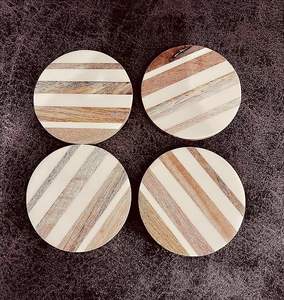 Posavasos de Madera Ecológicos Hechos a Mano de Alta Calidad, Estilo Bohemio, Diseño Personalizado, para Uso Doméstico - Product Image 1