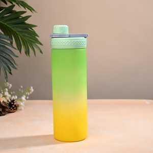 Botella de Agua Infantil de Plástico Verde con Recubrimiento Cítrico, Tapa con Bisagras, Cordón para Colgar, Ideal para Campamentos, Festivales y Regreso a Clases - Product Image 3