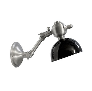 Lámpara de Pared Ajustable de Aluminio Negro E27 LED 2700K con Pantalla Tipo Tazón para Lectura en Casa u Oficina - Product Image 1