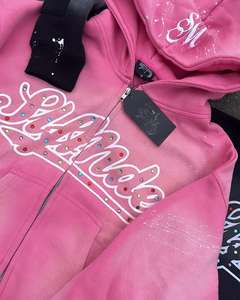 เสื้อฮู้ดผู้ชายทรงโอเวอร์ไซส์สำหรับผู้ชายเสื้อฮู้ดสำหรับผู้ชายดีไซน์ใหม่ออกแบบโลโก้ได้ตามต้องการ - Product Image 3