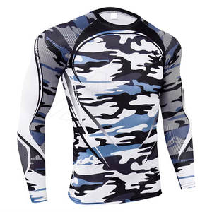 Vêtements de gym à séchage rapide pour hommes, vêtements de sport à manches longues et à col ras du cou avec compression personnalisée, vêtements de gym à séchage rapide - Product Image 4