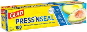 Glad Press'n Seal <b>Plastic</b> Food <b>Wrap</b>, 100 Square Foot Roll Pack of 3 - Product Image 6