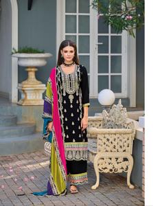 Hermoso vestido de calidad superior Premium Chinon Silk Salwar Suit & Dupatta con bordado Codding Diamond and Mirror Work para la venta - Product Image 5