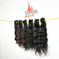 Rambut India Tamil Nadu Remy Raw Grosir 100g 100% Alami Tanpa Proses Warna Hitam Kutikula Tertata Rapi Gelombang Double Weft Extensions