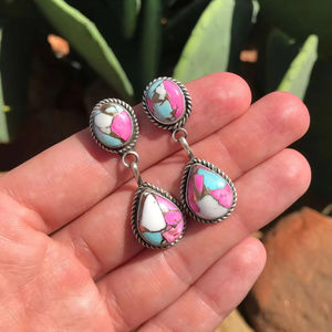 ต่างหู glendale ทำด้วยมือต่างหูเงินสเตอร์ลิงพร้อมอัญมณีของขวัญที่ไม่ซ้ำกันสำหรับผู้หญิง - Product Image 1