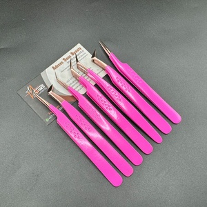 แหนบปลายขนตาแบบปรับแต่งได้สำหรับขนตาปลอมแบบทนทานสีโรสโกลด์ยอดนิยมสีชมพู - Product Image 4