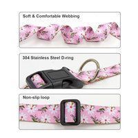 Collier pour chien réglable à imprimé floral personnalisé, fermeture à boucle en nylon, pour petits chiens, toutes saisons