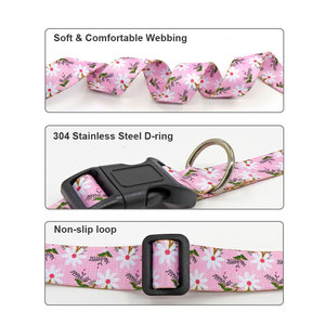 Collier pour chien réglable à imprimé floral personnalisé, fermeture à boucle en nylon, pour petits chiens, toutes saisons - Product Image 5