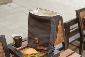 Sac à lunch écologique Snack Food Déjeuner Capacité Fermoir en cuir véritable LCLB-0016 en toile cirée originale - Product Image 2