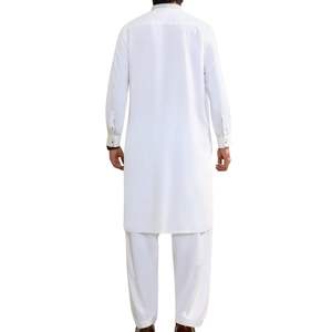 Bright <b>White</b> Men <b>Shalwar</b> <b>Kameez</b> Traditional Pakistani Suit High Quality Fabric Designer Kurta Pajama Set For Men Wear - Product Image 2