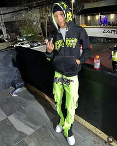 Survêtement évasé à fermeture éclair complète pour hommes pantalon empilé pantalon de survêtement évasé et ensemble de sweat à capuche survêtement personnalisé pour hommes vente en gros - Product Image 1