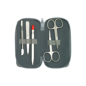 Surtechs International Ensemble de manucure 5 pièces de haute qualité Kit de beauté en acier inoxydable PU pour le soin des ongles pour bébé - Product Image 1