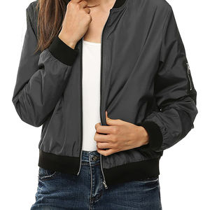 Blouson aviateur pour femme, couleur personnalisée, vente chaude professionnelle, meilleure qualité, léger, manches longues, doublure en coton d'hiver, ODM - Product Image 3