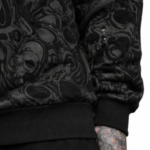 เสื้อฮู้ดดี้พิมพ์ลายขนาดใหญ่พิเศษสำหรับผู้ชาย สีดำ ลายพิมพ์เต็มตัว สไตล์ลำลอง สตรีทแวร์ ออกแบบเองได้ - Product Image 4