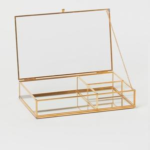 Caja de cristal de diseñador clásico, caja de joyería y accesorios para mujer, superventas, la última caja de joyería de cristal con marco de Metal - Product Image 6