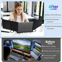 Moniteur portable pour ordinateur portable professionnel à double écran de 14 pouces 16:9 avec haut-parleur intégré, panneau IPS Full HD 60Hz, interface USB