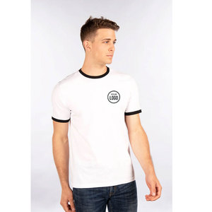 เสื้อยืดผู้ชายทรงปกติ ผ้าถักนุ่ม ระบายอากาศได้ดี 100% ผ้าฝ้าย น้ำหนัก 220 กรัม แห้งเร็ว รุ่น Level Retro Ringer Top Classic Contrast - Product Image 6