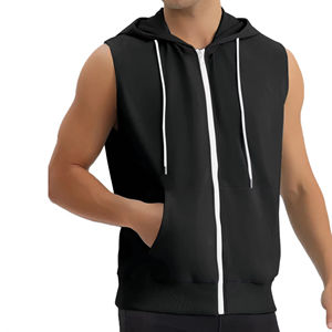 <b>Men's</b> Summer <b>Sleeveless</b> <b>Hoodie</b> Quick Dry Breathable Gym Fitness Training Pants Comfortable Sports Running Top <b>men's</b> hoodies - Product Image 4