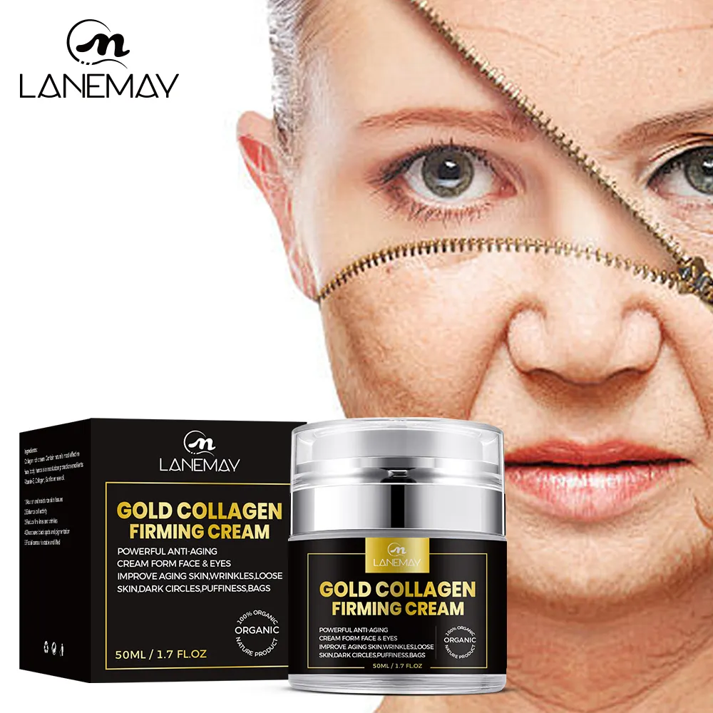 Face Cream Gold Collagen Moisturizing Anti Wrinkle Acne Whitening Skin Day Night Nourishing Face Cream