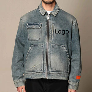 Meilleur prix 2024, vestes en jean pour hommes sur mesure, design OEM, 100% coton, longueur longue, haute qualité, livraison directe d'usine au Pakistan - Product Image 1