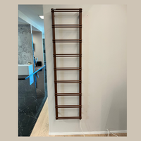 Porte-serviettes mural en métal au design moderne, finition laquée marron, 4 barres, support fixe pour serviettes de salle de bain, solutions de chauffage