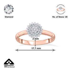 แหวนเพชรประดับโรสโกลด์ - เครื่องประดับแฟชั่นสำหรับผู้หญิง - Product Image 6
