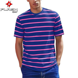 Camiseta de manga corta a rayas para hombre, elegante camiseta informal ajustada y transpirable para el verano, ropa diaria, moda moderna para hombre - Product Image 1